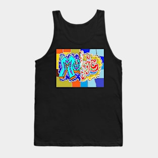 Music Art Cool Retro Graffiti Sticker Tank Top